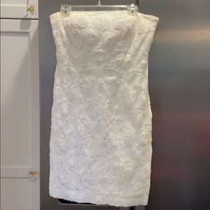 Calvin Klein white strapless dress